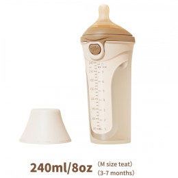 NICE PAPA Бутылочка антиколики/широкое горло 240 мл/соска 3-7 мес Silicone Brown/корич