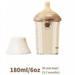 NICE PAPA Бутылочка антиколики/широкое горло 180 мл/соска 3-7 мес PPSU Brown/коричневый