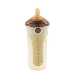 NICE PAPA Бутылочка антиколики/широкое горло 240 мл/ соска 0-3 мес Silicone Brown/корич