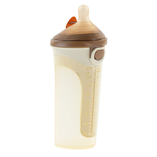 NICE PAPA Бутылочка антиколики/широкое горло 240 мл/ соска 0-3 мес Silicone Brown/корич