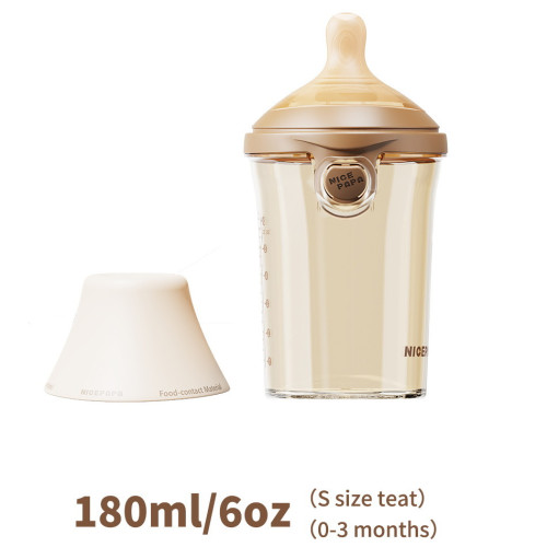 NICE PAPA Бутылочка антиколики/широкое горло 180 мл/ соска 0-3 мес PPSU Brown/коричневый