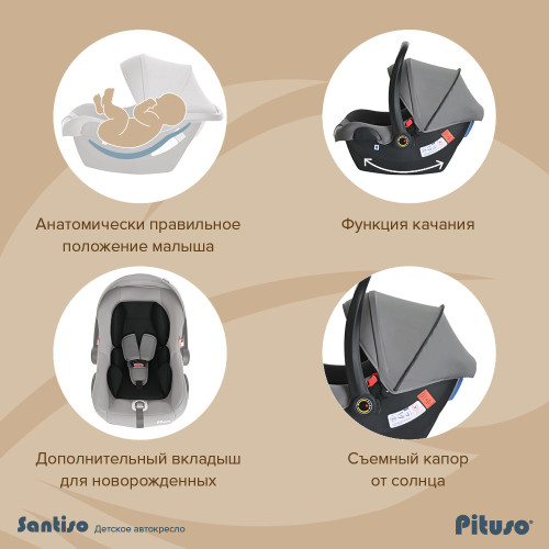 Автолюлька группы 0+ (0-13 кг) Pituso Santiso