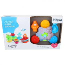 PITUSO Набор игрушек для ванной ЗАБАВНЫЕ ЖИВОТНЫЕ (в кор.24 шт)