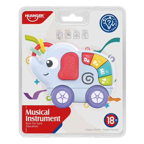 HUANGER Игрушка развивающая - Пианино Слоник,11,2*3,8*8,6 см (свет,звук) (в кор.48 шт.)