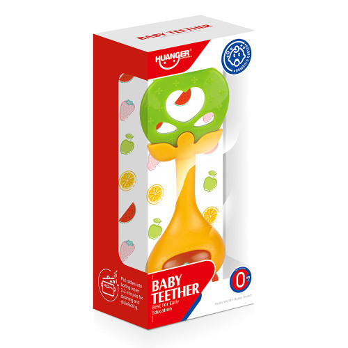 HAUNGER Игрушка погремушка-прорезыватель Яблочко 6*3*15 см (в кор.72 шт.)