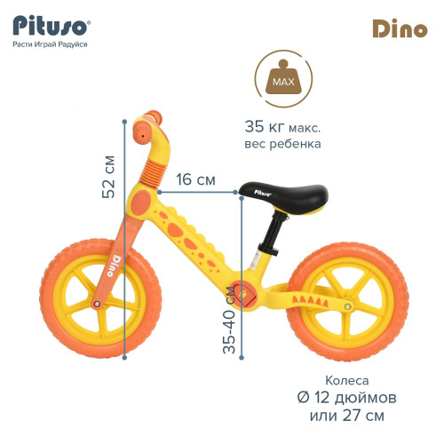 PITUSO Беговел Dino, колеса EVA 12