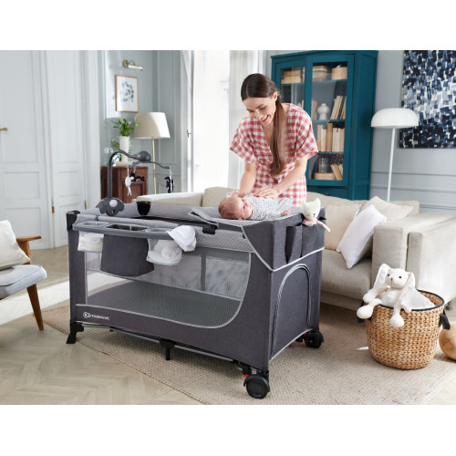 Манеж KinderkraftLeody с аксессуарами Grey