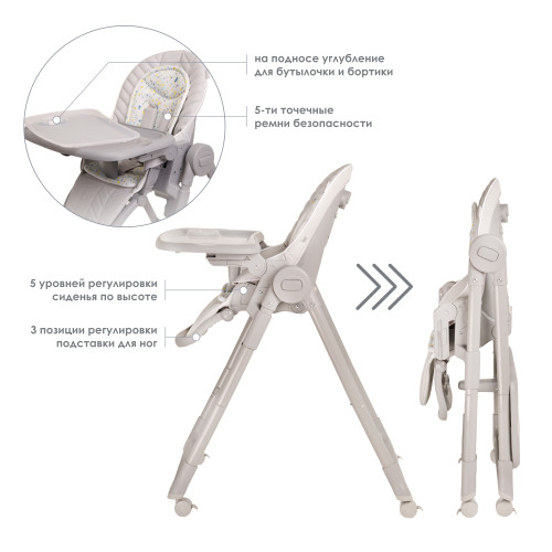 Стульчик для кормления iLovi Frutti Cloud Gray