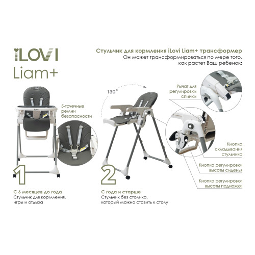 Стульчик для кормления iLovi Liam Plus Green