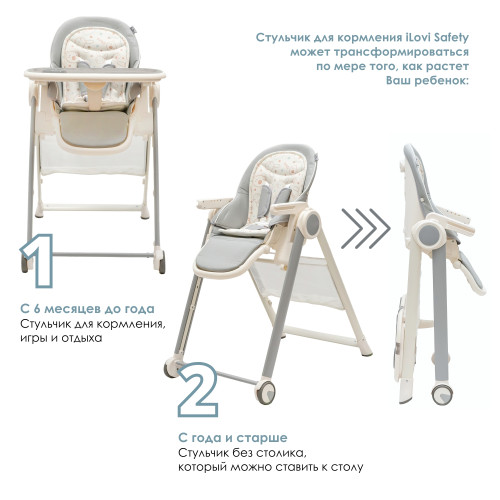 Стульчик для кормления iLovi Safety Grey