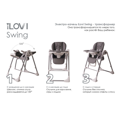 Стульчик для кормления iLovi Swing Gray